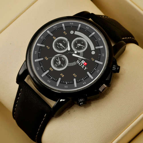 Mens Cool   SOXY   Sport Leather Band Watch