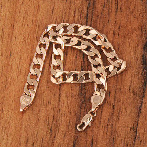 Mens Stunning 9K Yellow Gold Filled Cuban Link HandChain  ( 23cm )