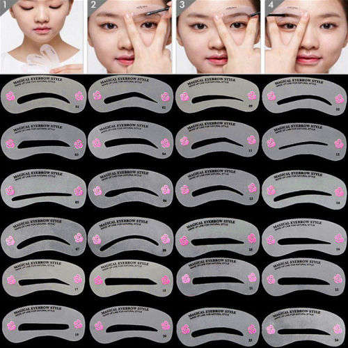 24 Piece / Styles Eyebrow Stencil Set