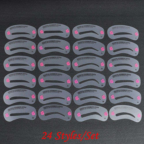 24 Piece / Styles Eyebrow Stencil Set