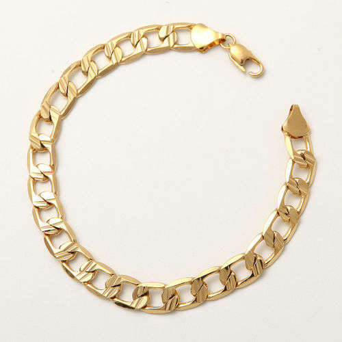 Mens Stunning  9K Yellow Gold Filled Cuban Link HandChain  ( 22cm )