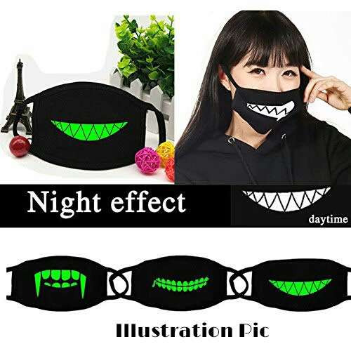 Super Cool  " Smiling Skull "  Luminous Muffle Mask