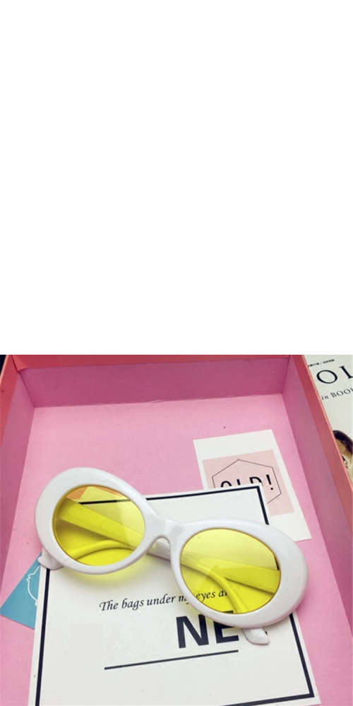 Ladies Cool & Funky Retro  PRADA  Style Sunglasses ( White )