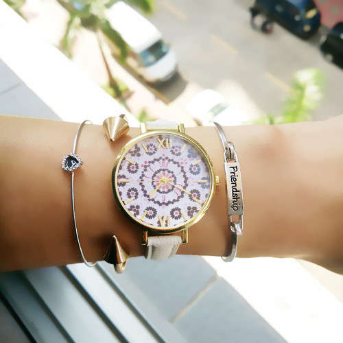 Ladies Cool Bohemian Style Leather Band Watch
