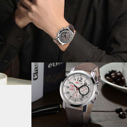 Mens Smart & Sophisticated Suede Leather Band Watch