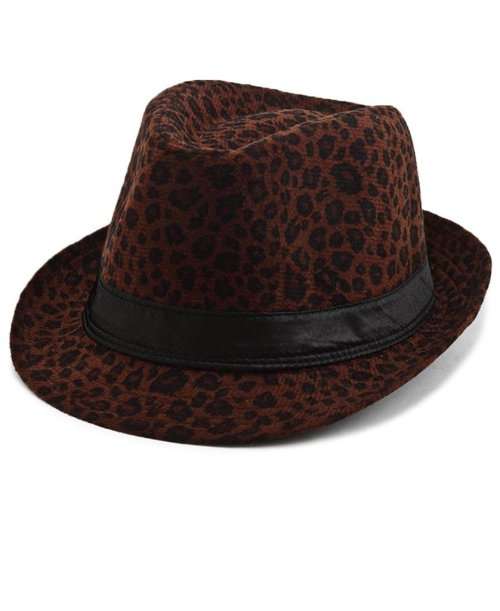 Ladies Super Cool Leopard Print Fedora Hat
