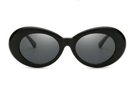 Ladies Cool & Funky Retro  PRADA  Style Sunglasses ( Black / Black )