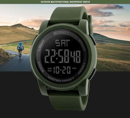 Mens Cool Military Green  "  HONHX "  Sport Watch