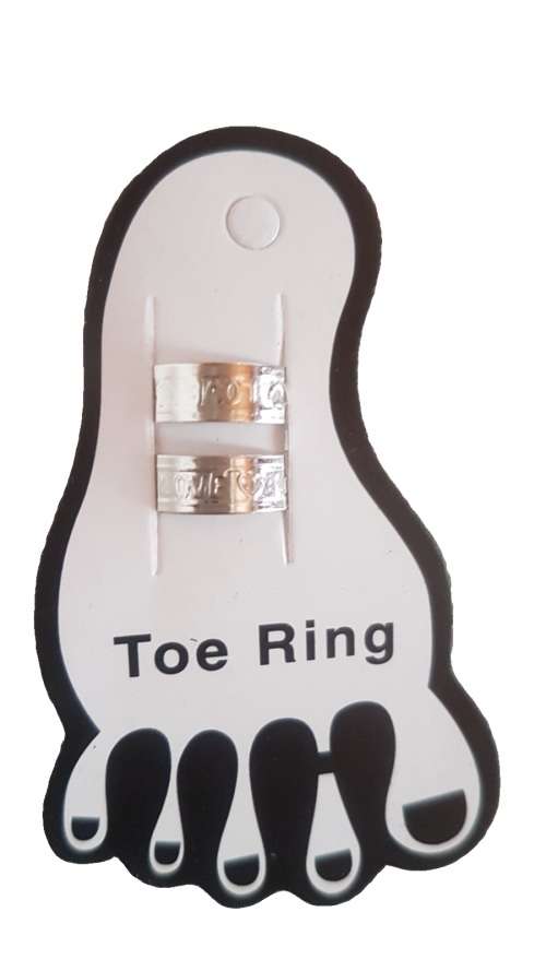 Sexy  " LOVE "  Silver Toe Ring Set  -  ( 2 Toe Rings )