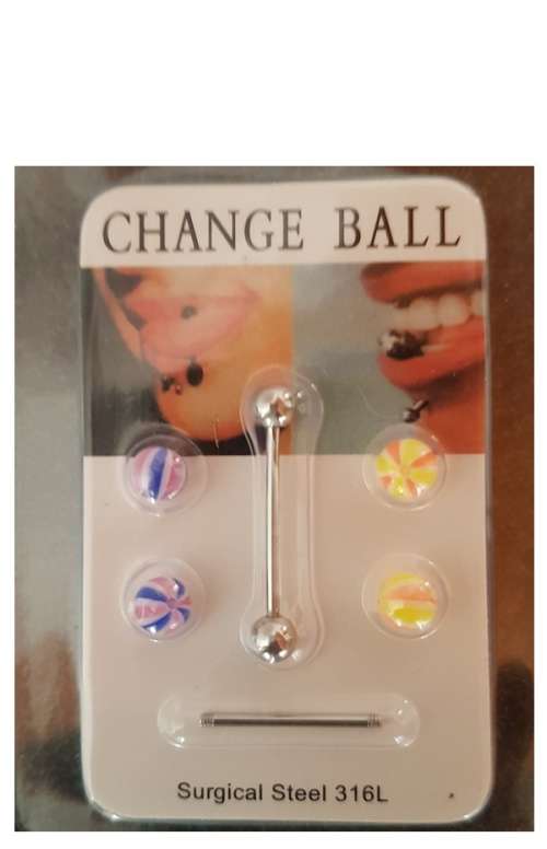 Funky & Colourful  8Pc  Bar Bell Tongue / Navel / Lip  Ring Set  ( 8Pc )