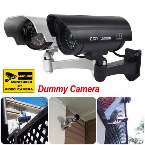 Dummy Security Surveillance Bullet Camera  -  ( Silver )
