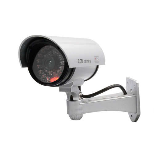 Dummy Security Surveillance Bullet Camera  -  ( Silver )