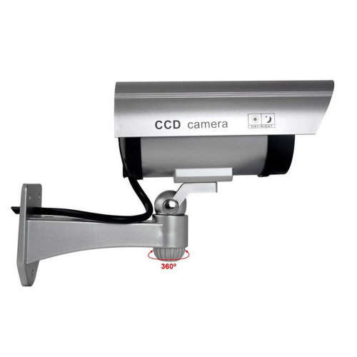 Dummy Security Surveillance Bullet Camera  -  ( Silver )