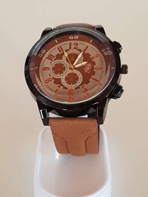 Mens Smart Tan Leather Band Watch