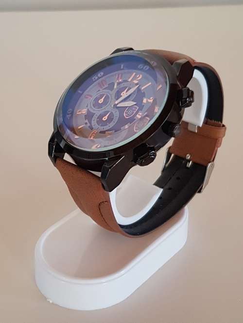 Mens Smart Tan Leather Band Watch