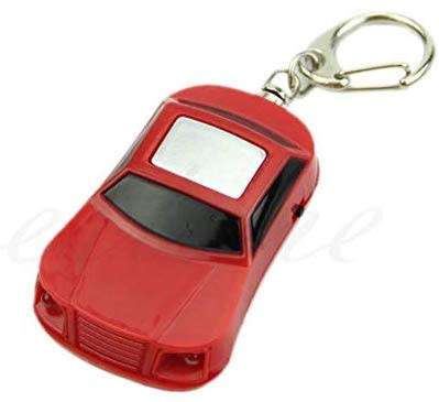 Cute Car Shaped Whistle Keyfinder with LED  Torch  ( Red )