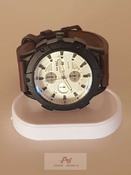 Mens Fashionable & Cool  Military Style Leather Band Watch