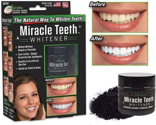 The Amazing Organic  MIRACLE TEETH WHITENER  with Activated Coconut Charcoal