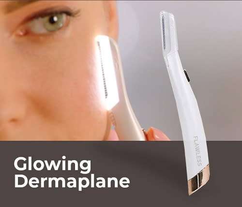 Ladies Flawless Dermaplane GLO Facial Exfoliator and Hair Remover