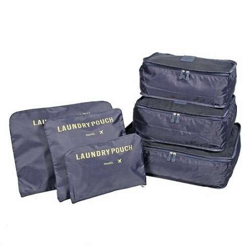 6pc  Holiday and Travel Bag Organizer Set  ( Dark Navy )