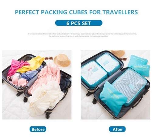 6pc  Holiday and Travel Bag Organizer Set  ( Dark Navy )