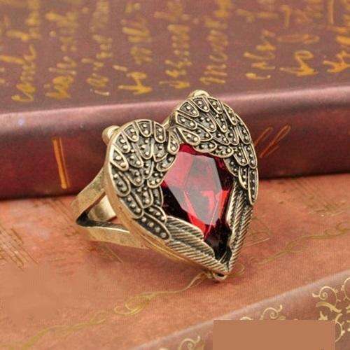 Ladies Crimson Heart Ring