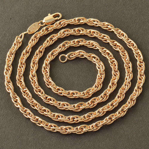 Mens Stunning 9K Rose Gold Filled Triple Link Chain  ( 60cm )