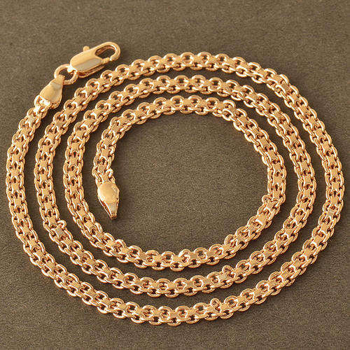 Mens elegant 9K Rose Gold Filled Track Link Chain  ( 54cm )