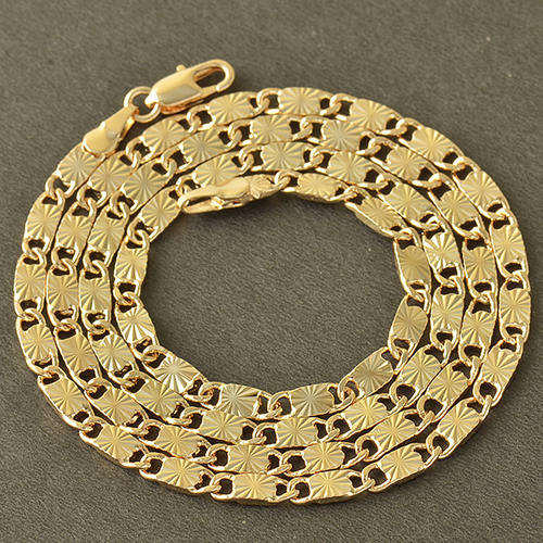 Mens Elegant Embossed 9K Rose Gold Filled Chain  ( 52cm )