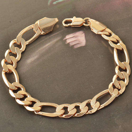Mens Stunning 9K Rose Gold Filled Cuban Link HandChain  ( 22cm )