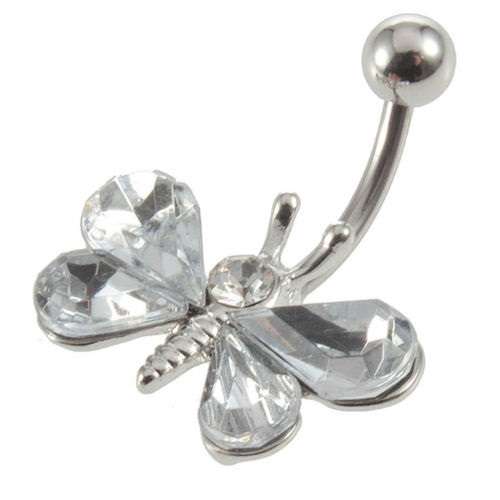 Stunning  Butterfly Bar Bell Navel Ring