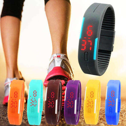 Ladies Funky & Cool Purple LED Waterproof Workout Watch