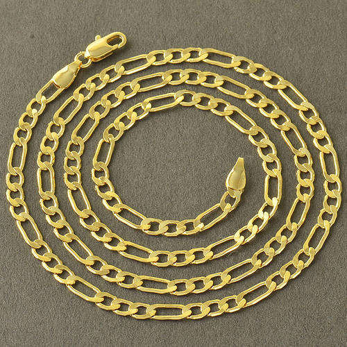 Mens Elegant 9K Yellow Gold Filled Figaro Link Chain  ( 60cm )