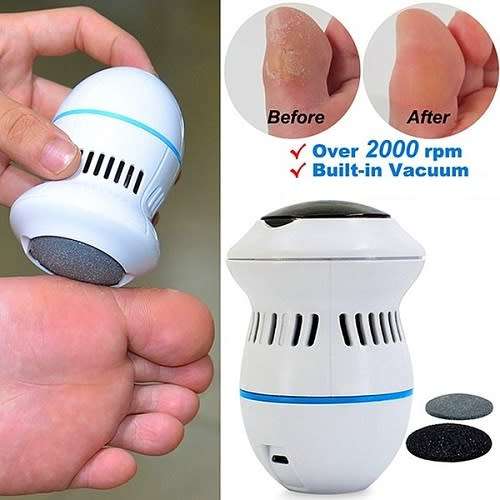 HIGH POWERED and COMPACT CALLUS REMOVER and FOOT FILE WITH BUILT IN VACUUM