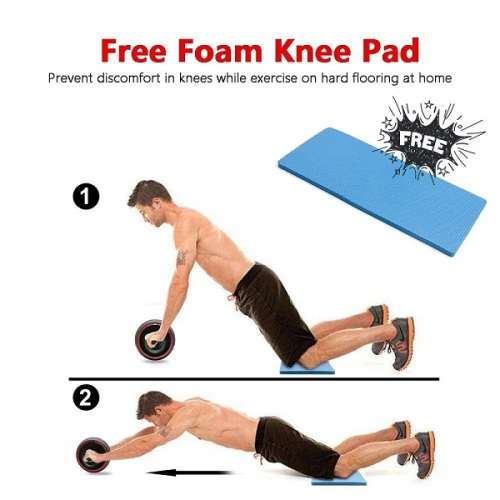 NUTRILITE ABS and CORE MUSCLE BUILDING WHEEL ABDOMINAL WORKOUT MACHINE with  FREE KNEE PAD