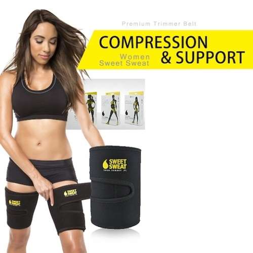 LADIES SWEET SWEAT THIGH COMPRESSION , MUSCLE and CORE SUPPORT BELTS  ( 1 X PAIR )
