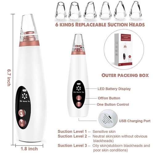 Rechargeable Multifunctional LED Vacuum Blackhead Remover and Deep Pore Cleaner