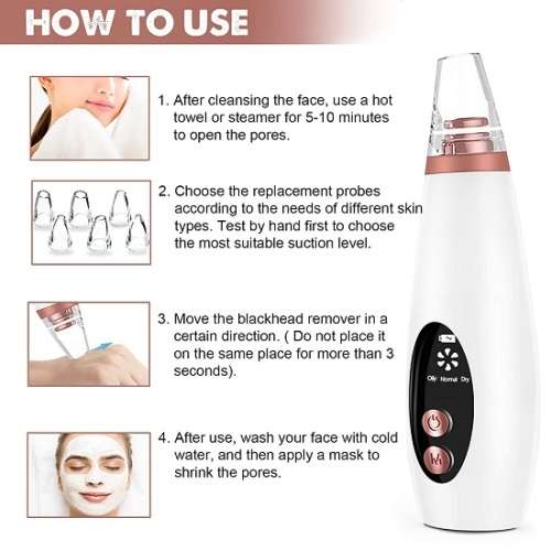 Rechargeable Multifunctional LED Vacuum Blackhead Remover and Deep Pore Cleaner