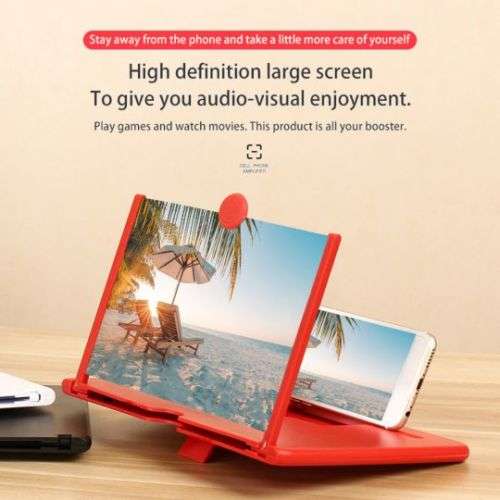 Amazing 12 inch 3D High Definition Mobile Phone Screen Magnifier  ( Black and Red )