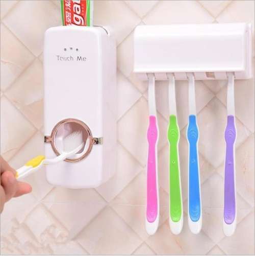 Auto-Squeeze Automatic Toothbrush Wall Mounted Toothpaste Dispenser