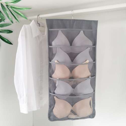 Double Sided Hanging Wardrobe Dustproof Storage Bag Organizer for Socks and Underwear