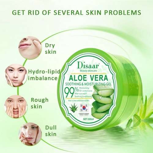 DISAAR Soothing and Moisturizing 99%  Aloe Vera Skin Repair and Skin Protection Gel