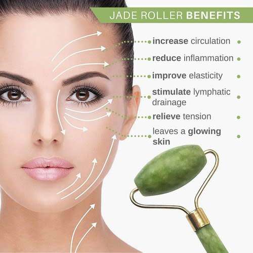 Natural Quartz Stone Jade Derma Roller and Face Massager