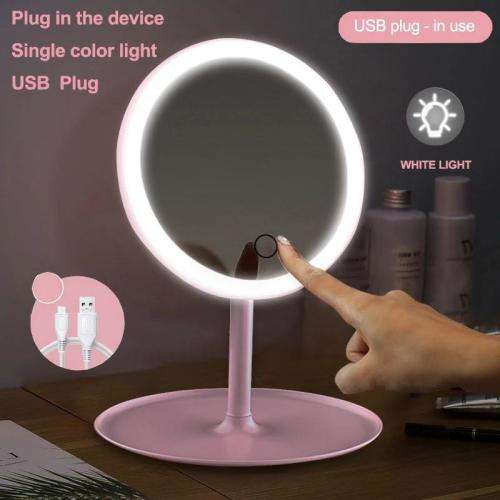 Super Smart Rechargeable Touch Screen 3 Light Levels LED MakeUp / Bedside Mirror With Storage Tray