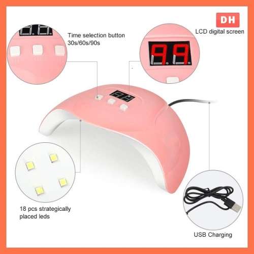 Powerful 54W Professional UV Gel LED Nail Lamp with Automatic movement Sensor