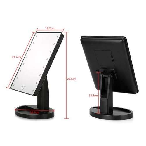 Stunning Large Square LED Touch Screen Mirror with Makeup Stand / Base