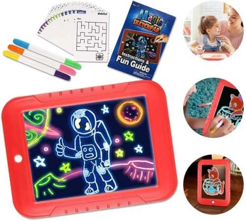 BRILLIANT LIGHTUP MAGICPAD SKETCH , CREATIVITY , EDUCATIONAL and EARLY SKILLS DRAWING PAD