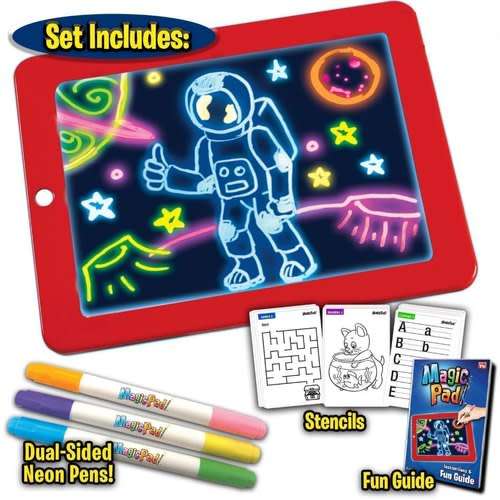 BRILLIANT LIGHTUP MAGICPAD SKETCH , CREATIVITY , EDUCATIONAL and EARLY SKILLS DRAWING PAD