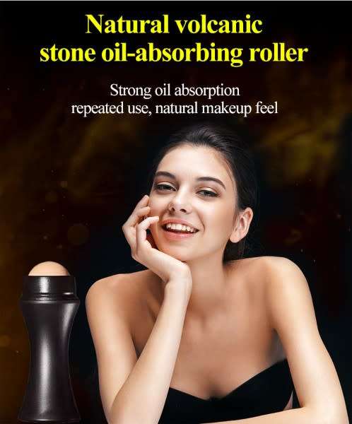 NATURAL VOLCANIC STONE OIL ABSORBING and PORE CLEANING FACIAL BEAUTY ROLLER