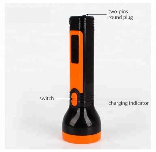 THOJOS POWERFUL and LONG LASTING RECHARGEABLE 2PIN LED TORCH